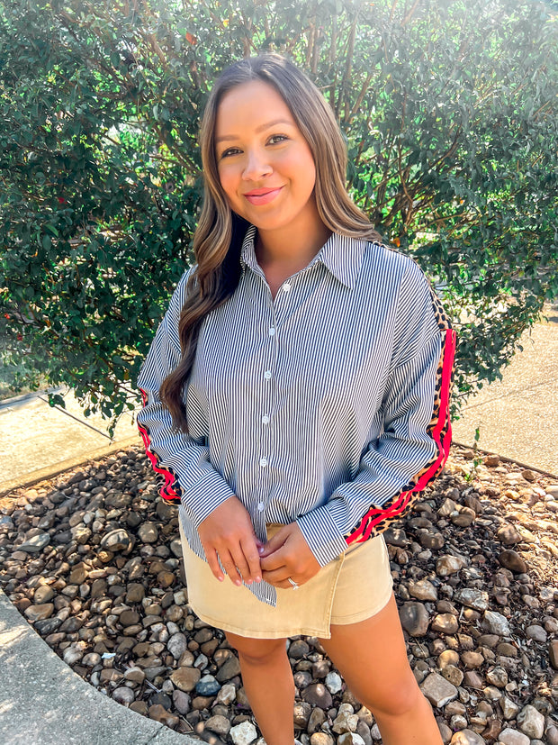Chic and Wild Button Up Top
