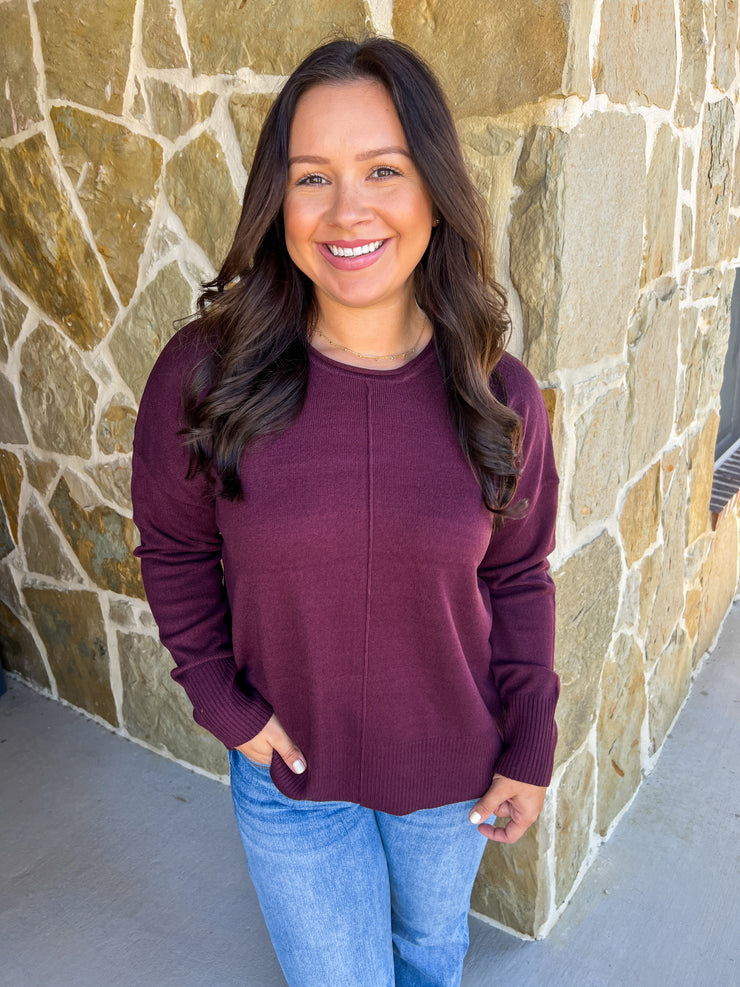 Winter Fireside Sweater - Dark Cherry