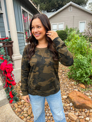 Camo Pullover Top - Army Green