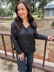 Bubbly Babe Leopard Top - Black