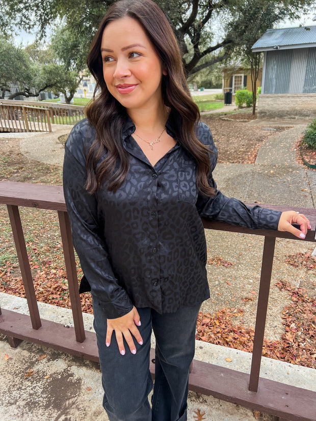 Bubbly Babe Leopard Top - Black