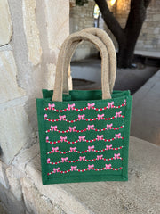 Bow Garland Petite Jute Gift Bag