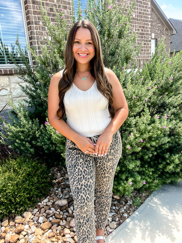 Cargo Jogger Pants - Leopard