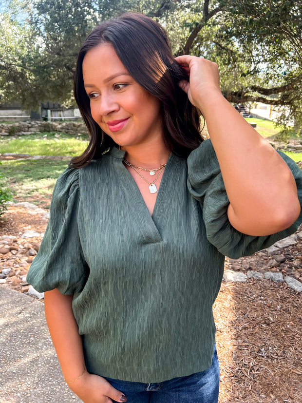 Totally Textured Top - Green