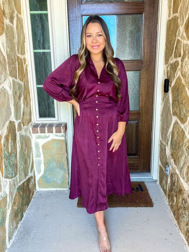 A Glass of Merlot Midi Dress