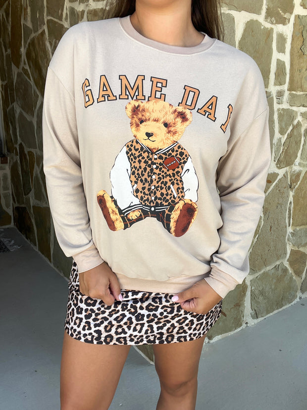 Benny the Bear Pullover - Leopard Game Day