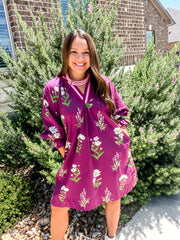 Plum Florals Dress