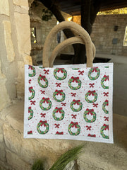 A Cozy Christmas Jute Gift Bag