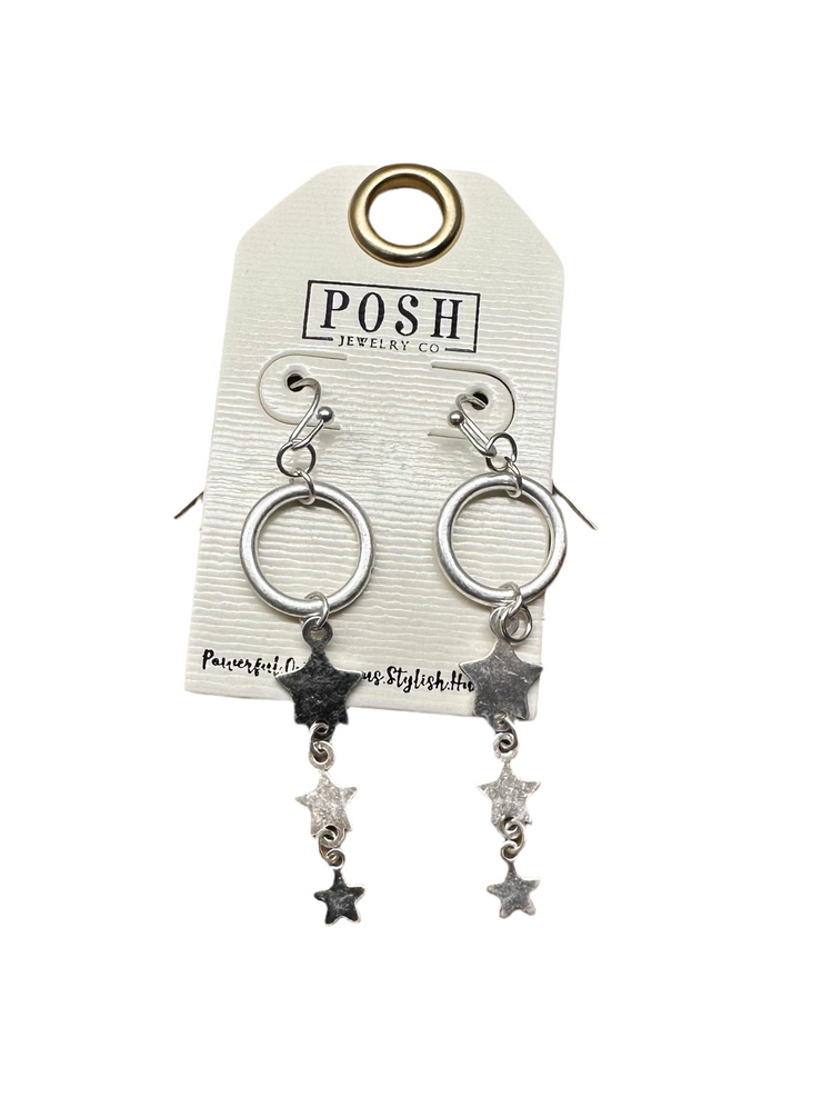 Star Charm Drop Earrings