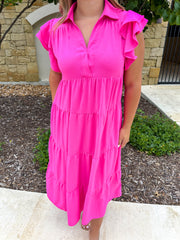 A Pink Summer Midi Dress