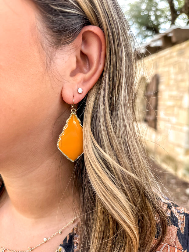 Teardrop Earrings - Mustard