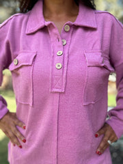 Orchid Collared Button Down Knit