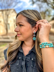 Turquoise Flower Drop Earrings