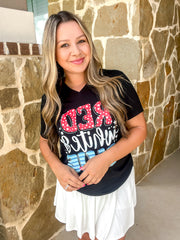 Red White & Blue True Threads Graphic Tee - VNECK