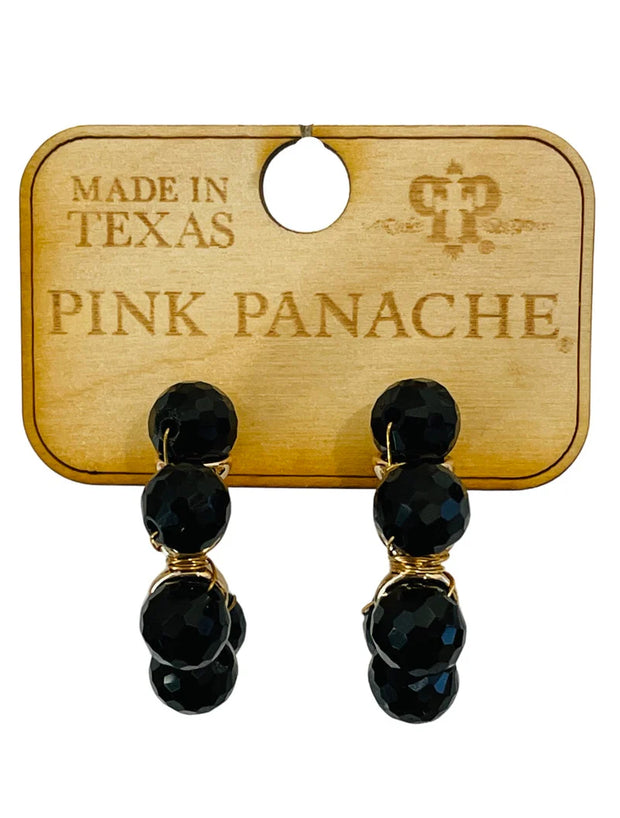 Pink Panache Black Earrings