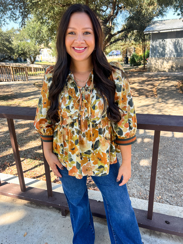 Giving Thanks Floral Top