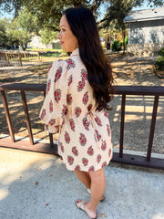 Everlasting Ecru Floral Printed Dress