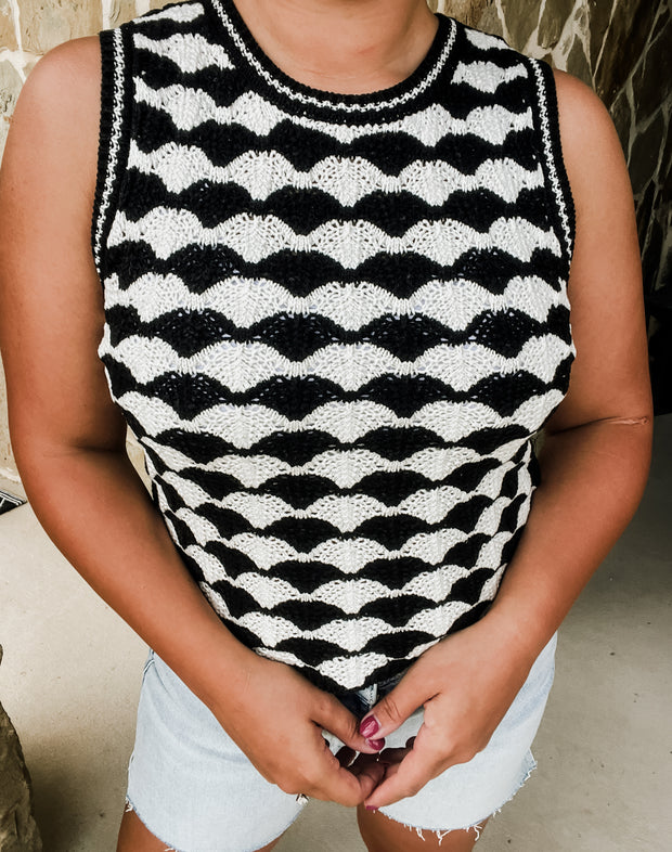 Scallop Sweater Knit Top