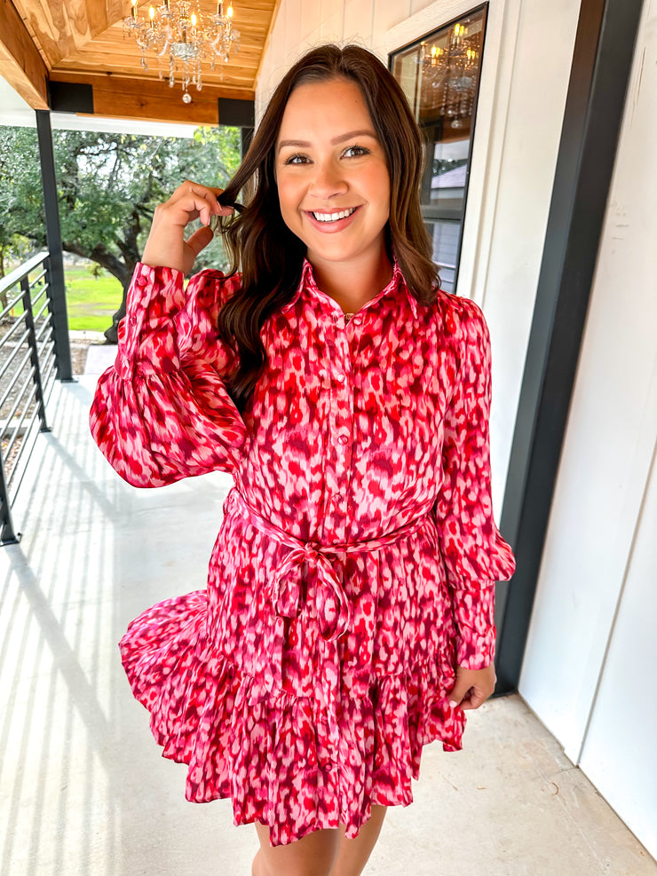 Peppermint Leopard Mini Dress