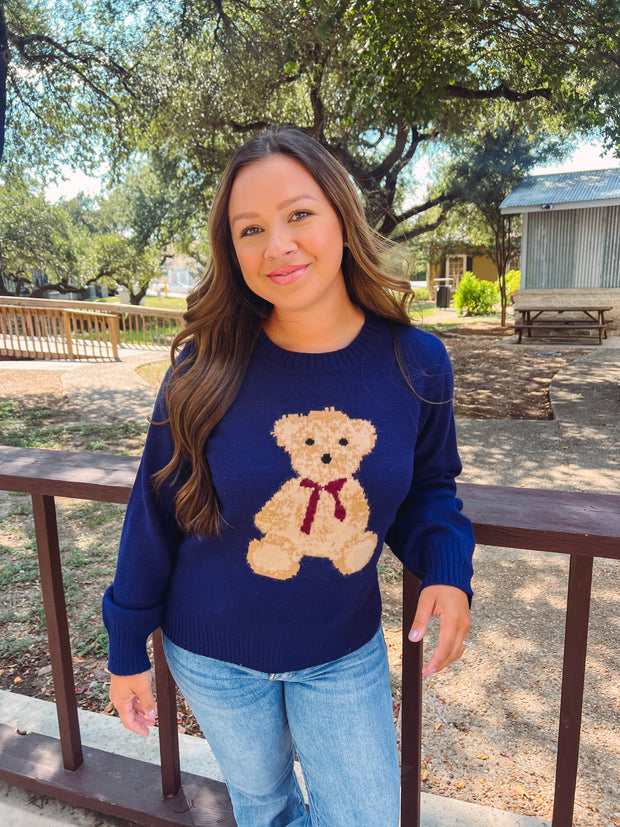 Teddy Bear Sweater - Navy