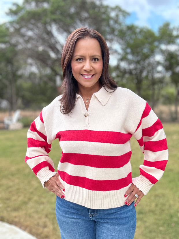 Striped Collar Sweater