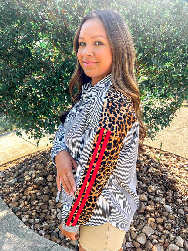 Chic and Wild Button Up Top