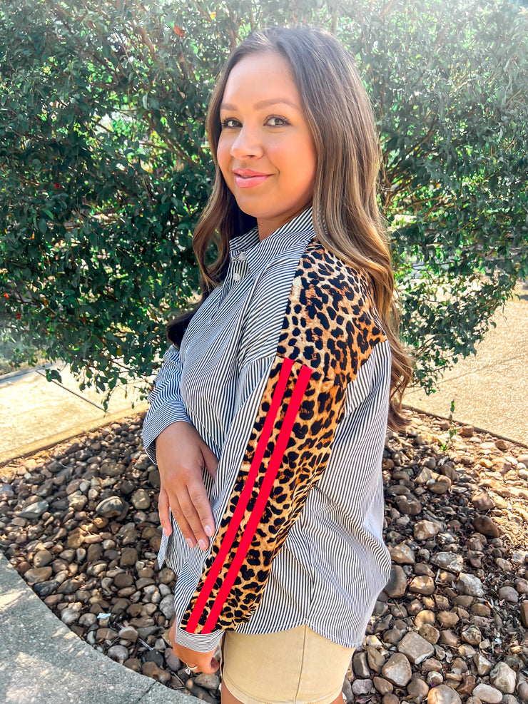 Chic and Wild Button Up Top
