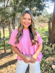 Step Into Spring Ribbed Top - Pink