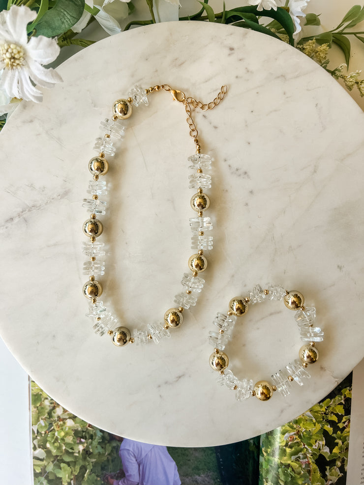 Clearly Understated Beaded Bracelet- Treasure Jewels