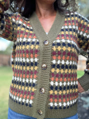 Olive Multicolor Cardigan