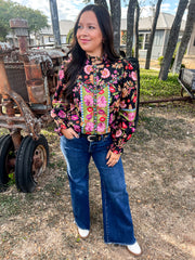 Radiant Risen Mid Rise Wide Leg Jeans
