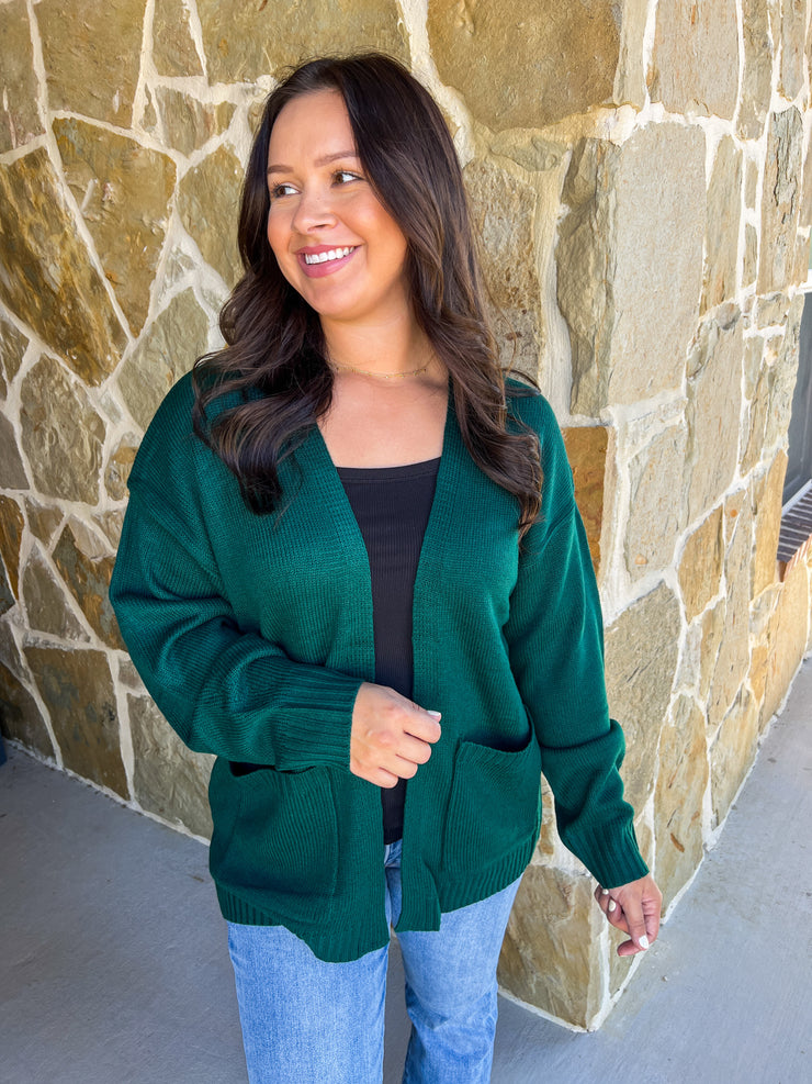 Cuddle Up Cardigan - Dark Green