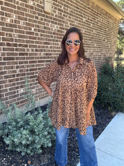 Leopard Tiered Top