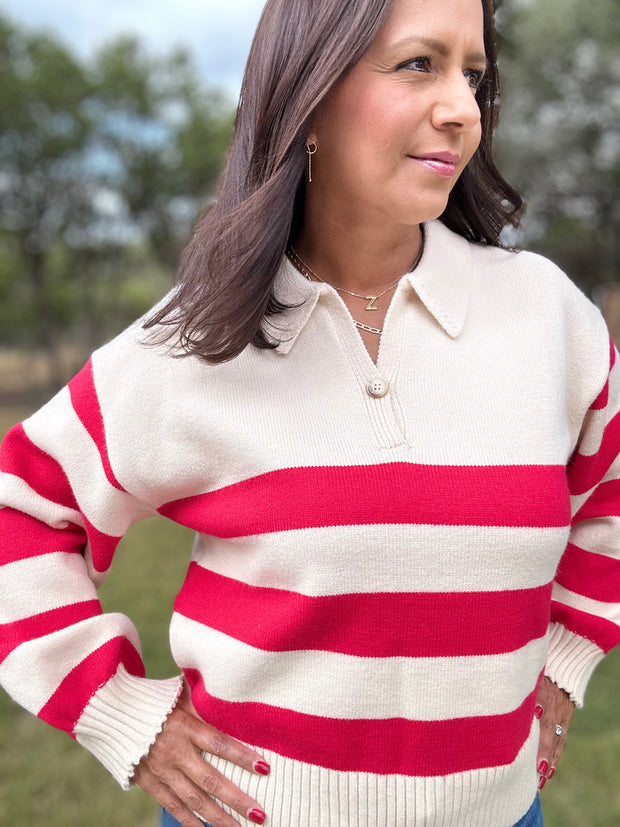 Striped Collar Sweater