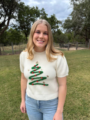 Rockin' Around the Christmas Tree Sweater - Cream