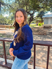 Teddy Bear Sweater - Navy
