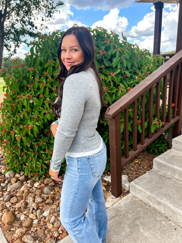 Loving Layers top - Heather Grey