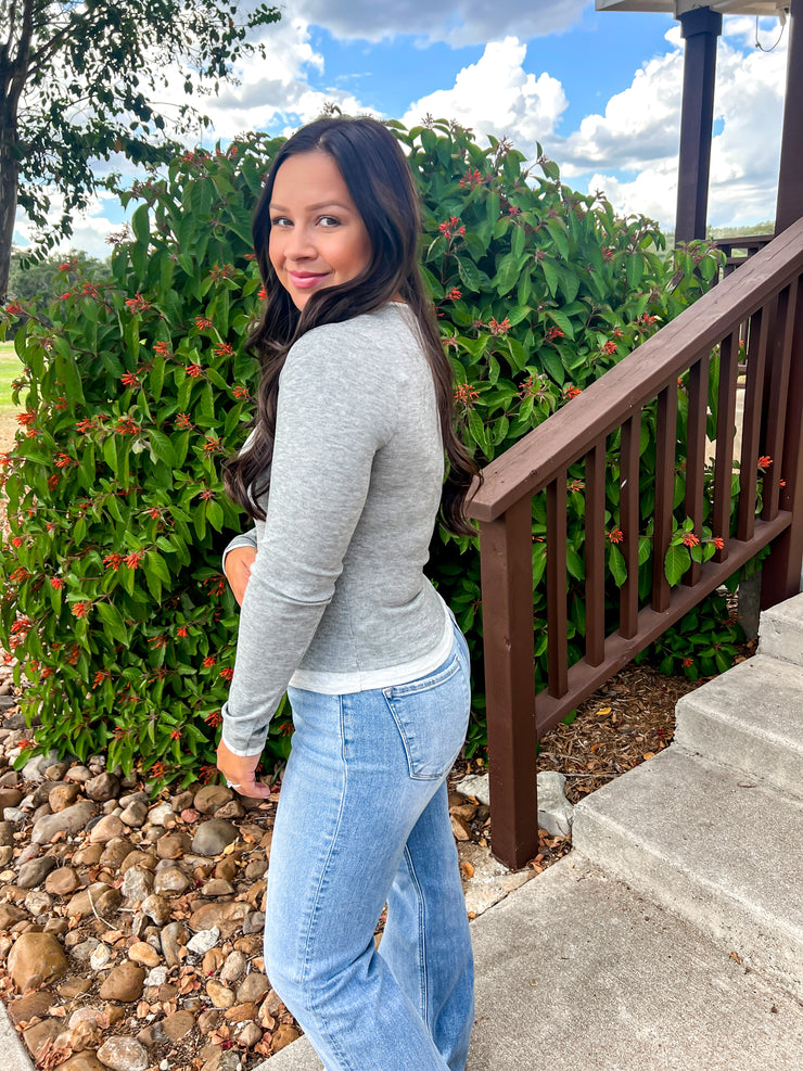 Loving Layers top - Heather Grey
