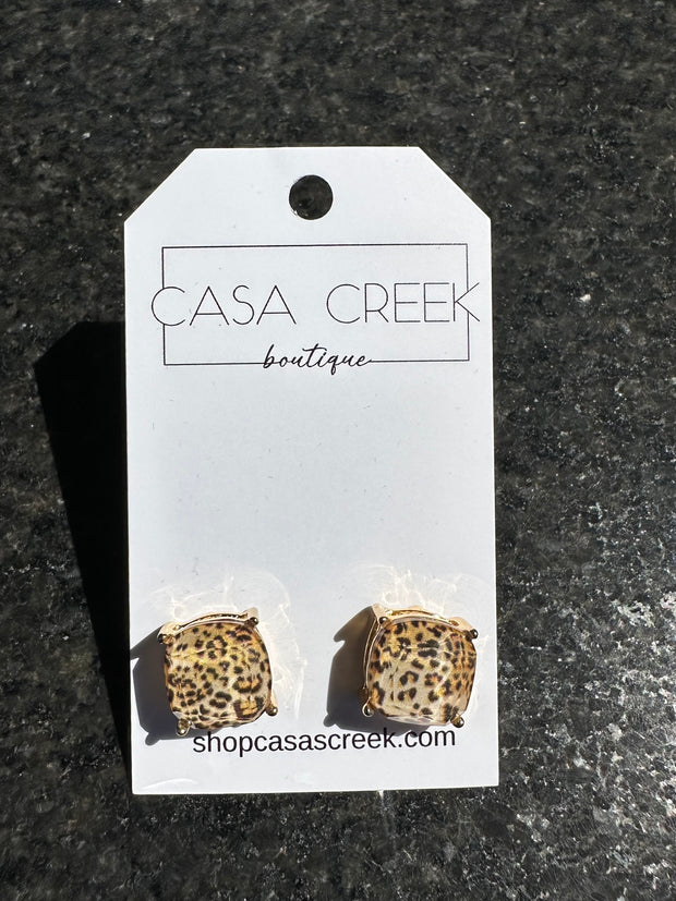 Cheetah Stud Earrings