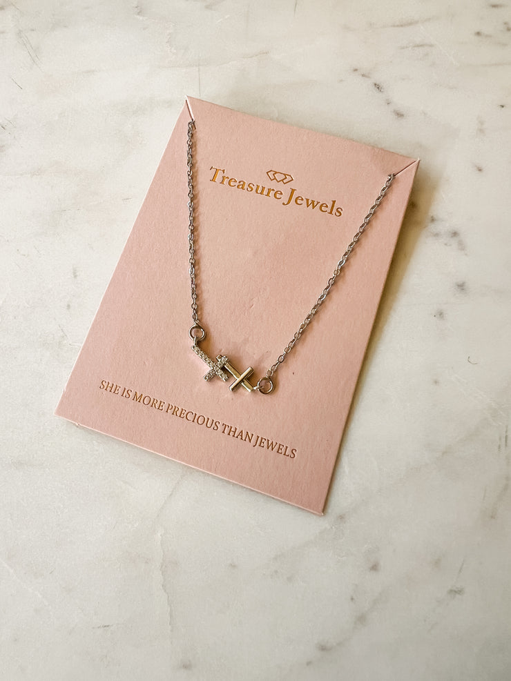 Cross Silver Necklace - Treasure Jewels