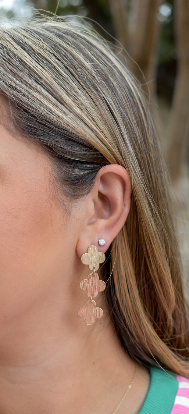 Tiered Clover Drop Earrings