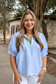 Lauren Striped Top - Blue