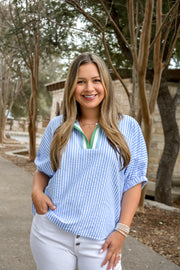 Lauren Striped Top - Blue