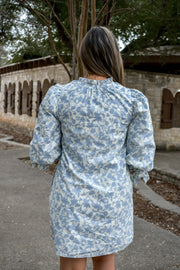 On My Mind Soft Floral Dress - Blue