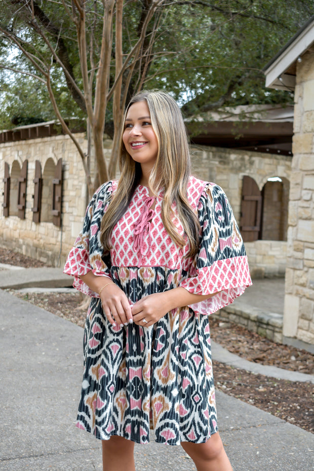 Here for a Good Time Printed Dress