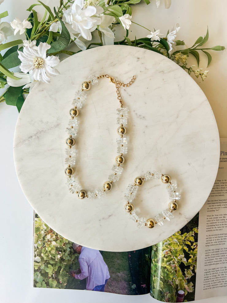 Clearly Understated Beaded Bracelet- Treasure Jewels