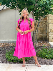 A Pink Summer Midi Dress