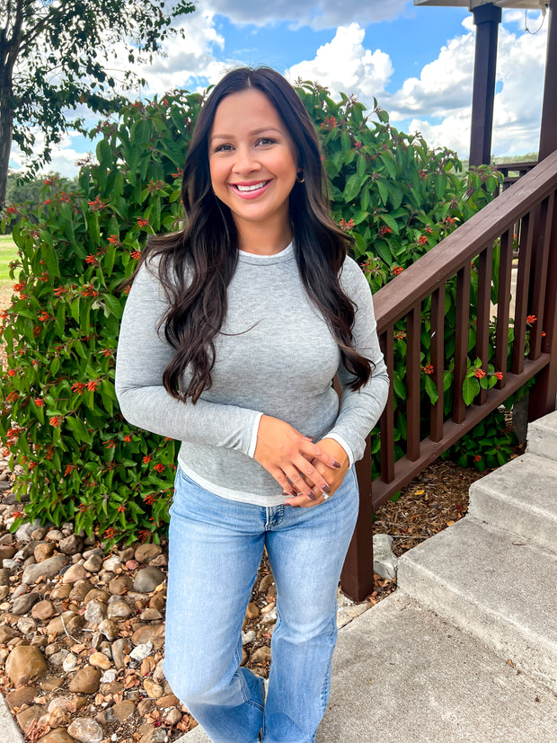 Loving Layers top - Heather Grey