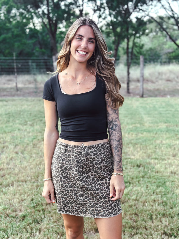 Leopard Mini Skirt