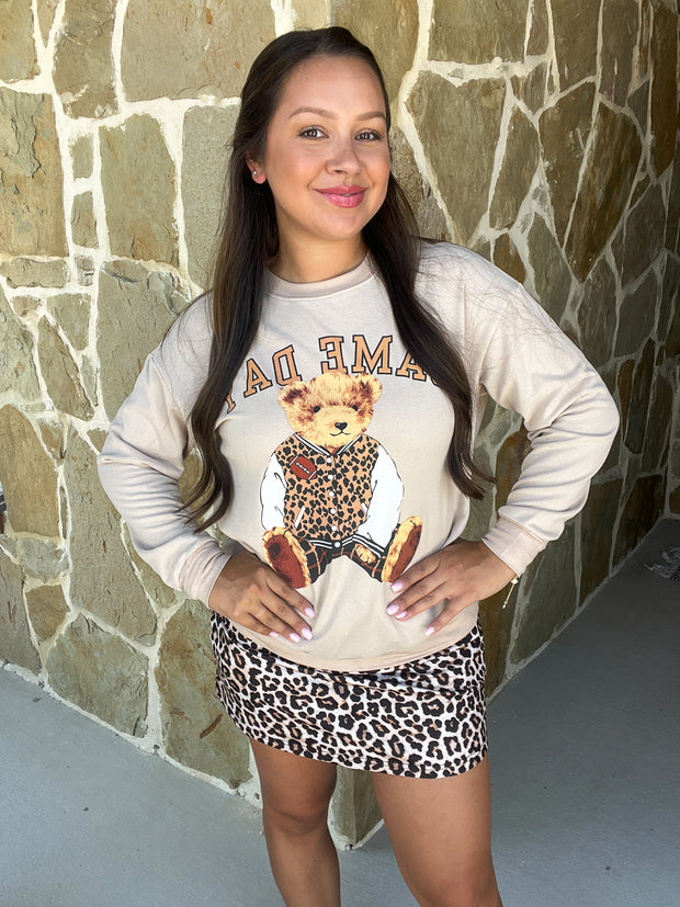 Benny the Bear Pullover - Leopard Game Day